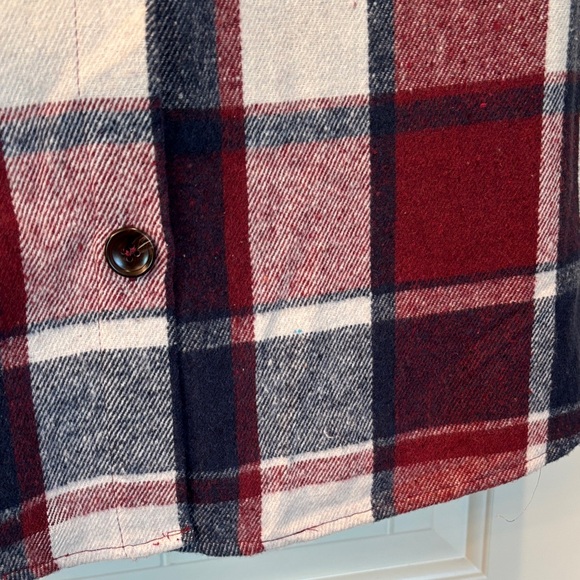 BloomChic Red and Blue Plaid Tunic Length Vest - Picture 4 of 6
